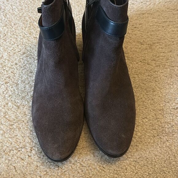 Coach Patricia Brown Suede Leather Booties Sz 10 - Picture 7 of 11